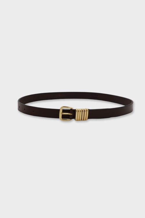 SLIM LEATHER BELT [BROWN]