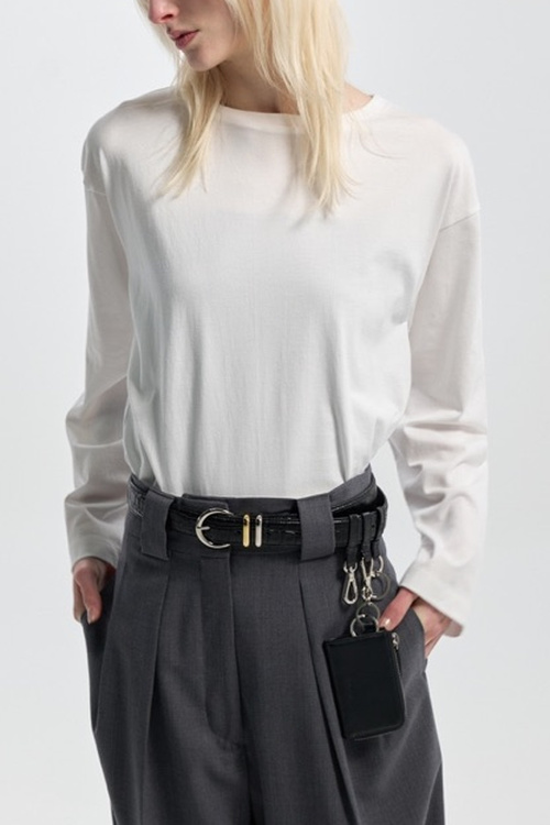 UTILITY EMBOSSED LEATHER BELT styling
